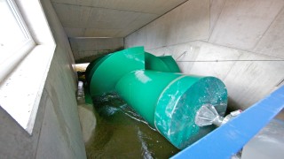 Wasserkraftschnecke Gewerbekanal Schlossberg Freiburg.